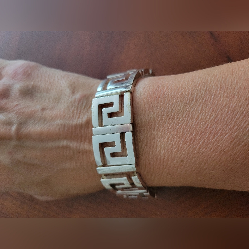 Geometric Stretch Silver Bracelet - image 3